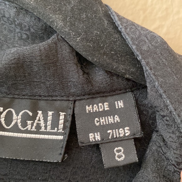 100%silk women’s long sleeve button down beaded black  size 8 - Picture 12 of 17